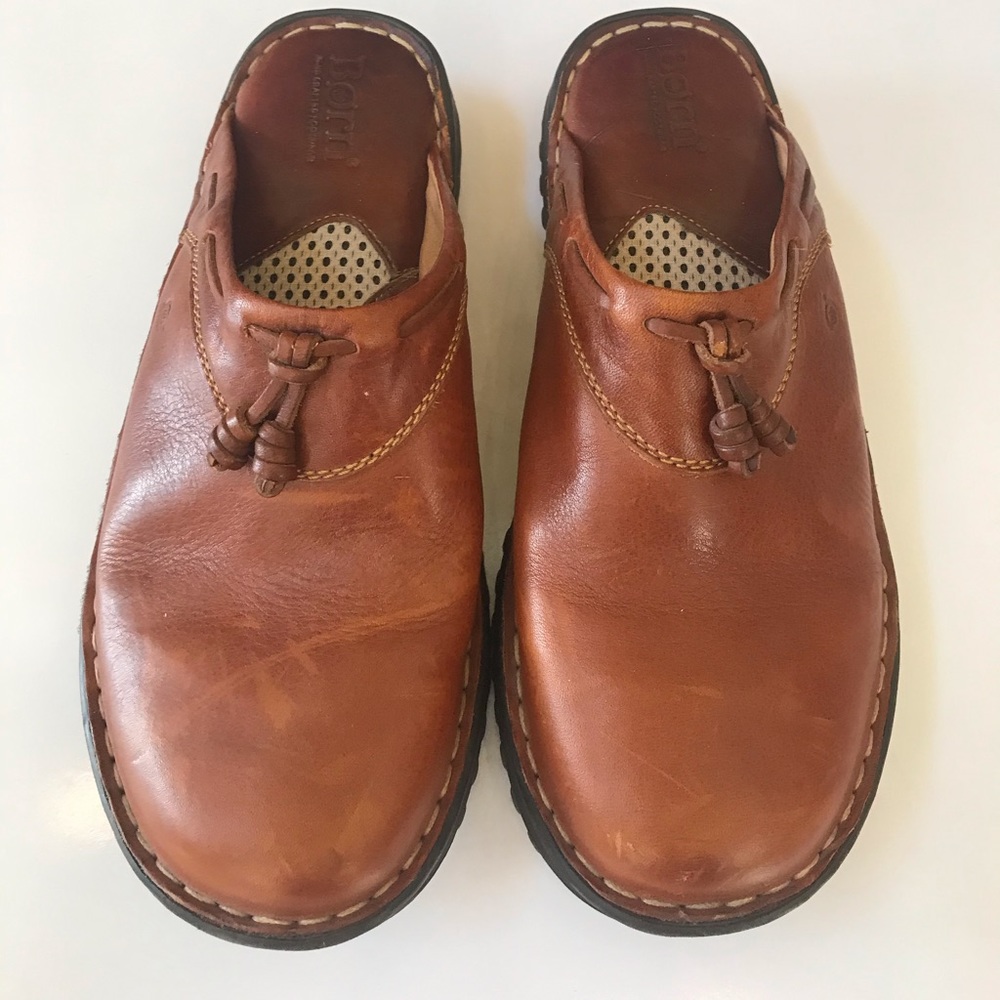 Born Tan Leather Mule Slip-on Shoes Size 8/39 M/W